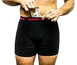 Pocket Underwear, 3 Pack, with Huge Stash Pocket for Carrying Cash & Cards. (XXL / 44-46, Black / Red Logo on Band)
