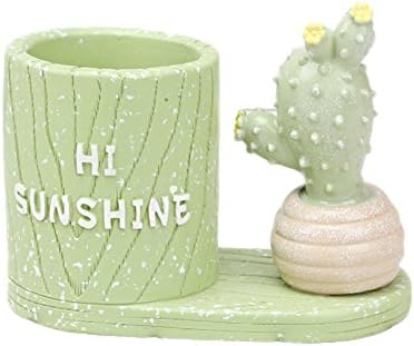 Creaon Pen Holder Cactus Pattern Multi-Function Pen Pencil Container Storage Work Holders Tray Pen Cups for Office School Home