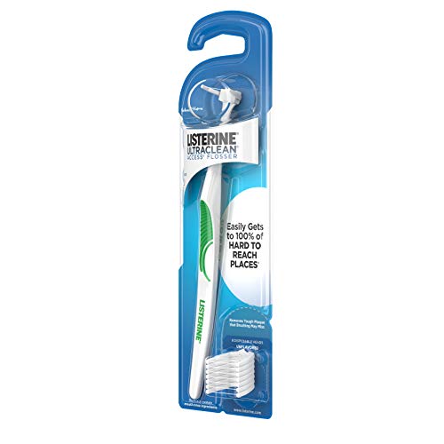 Listerine Ultraclean Access Flosser + 8 Refill Dental Flosser Heads