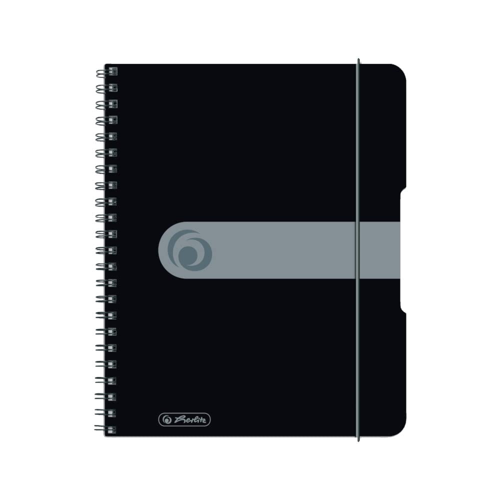 Herlitz Draulion on spiral A5, easy orga, 80 sheets, grid, black, 1 unit