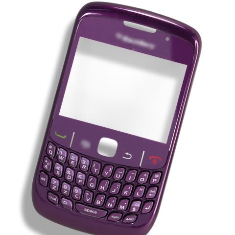 [DARK PURPLE] Original OEM Genuine Housing Case Bezel Faceplate Panel Fascia Plate Frame+QWERTY Keyboard+Keypad Button Buttons Key Keys+Battery Back Cover Door+Len Lens FOR BlackBerry Curve 8520