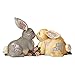 Jim Shore HWC by Enesco 2 Sitting Bunnies by Flowers