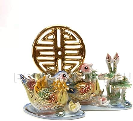 Feng Shui Mandarin Ducks -Hand Crafted and Decorated Chinese Porcelain, Figurine 2095522 (Blue)