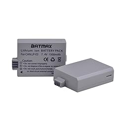 Batmax 2Packs LP-E5 Battery + LCD Dual USB Charger