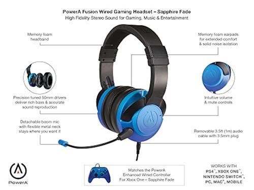 PowerA Fusion Wired Stereo Gaming Headset with Mic for PlayStation