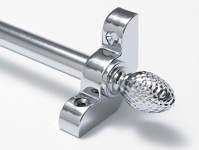 Premium Quality Stair Rods 1/2" x 28.5" Chrome Flat bar Pineapple Finial