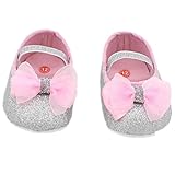 Voberry Newborn Baby Toddlers Girls Soft Soled Anti-Slip Crib Shoes with Free Hairband