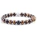 Top Plaza Unisex 8mm Agate Opalite Tiger Eye's Stone Beaded Bracelet, Healing Energy Balance Beads, 6-7 Inches(Pack of 3)