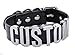 AccessCube Customized Choker Collar Necklace PU Leather Custom Personalized Name Choker Custom Name Necklace Women (Black/Silver)