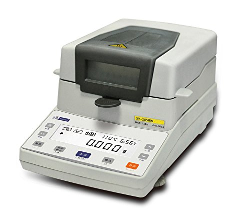 MeterTo LCD Precision Halogen Moisture Analyzer Tester XY105MW 110g Readability 2mg Temp. 40Â°C-199Â°C Moisture 0.00%-100.00% DRY 100.00%-0.00% Pan 90mm for Agriculture, medicine, plastic
