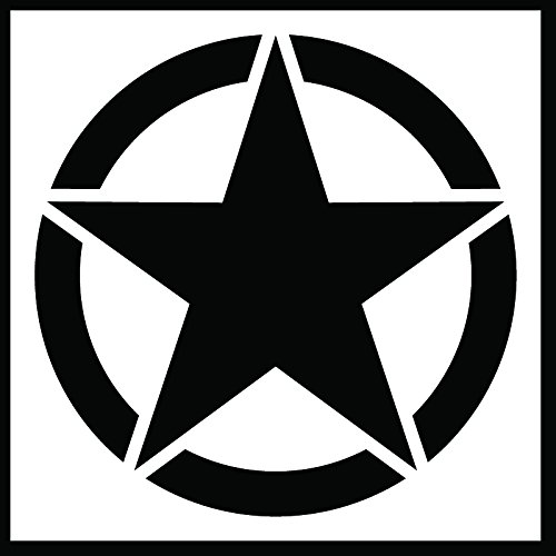 Auto Vynamics - STENCIL-INVSTAR-CLASSIC-20 - Classic Military Invasion Star Stencil - A Classic Version Of The Iconic WWII Symbol! - 20-by-20-inch Sheet - (1) Piece Kit - Single Sheet