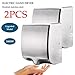 Commercial Automatic Air Hand Dryer High Speed Heavy Duty 1800w Matte Finished Automatic Hand Dryer Brushed Stainless Steel Shell, Set of 2
