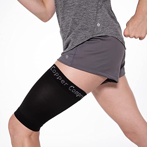 Copper Compression Thigh Support Sleeve Copper Infused Anti Slip