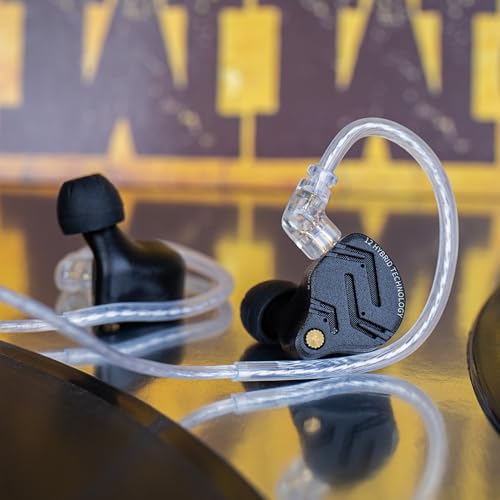 KZ ZS12 PRO X EMI In-Ear Headphones, 1DD+5BA Hybrid Wired Gaming Earphones, Best In Ear Monitor with 2 Pin Cable for Audiophile (Tunable Version, No Microphone)