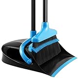 Homemaxs Broom and Dustpan Set, [Newest 2020] Long Handle Broom with Dustpan, Upright Dustpan with Upgrade Combo for Thorough Sweeping, Good Grip Dustpan and Lobby Broom for Pet Hair