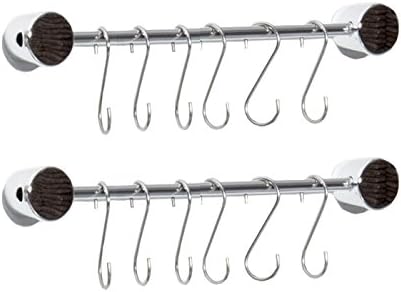 2 Pack Hanging Rods with 12 Hooks
