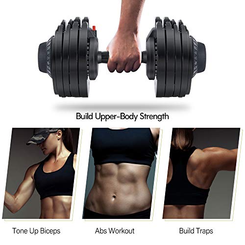 Merax Deluxe 55, 71.5 Pounds Adjustable Dumbbell, 5in1 Dumbbell 1555lb, 1171.5lb Adjustable