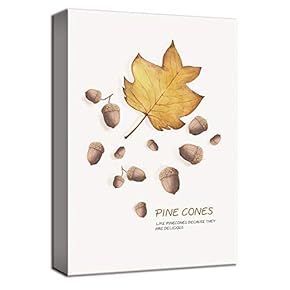 Canvas Wall Art Autumn Yellow Leaf Painting Artwork for Home Decor Framed - 12x18 inches