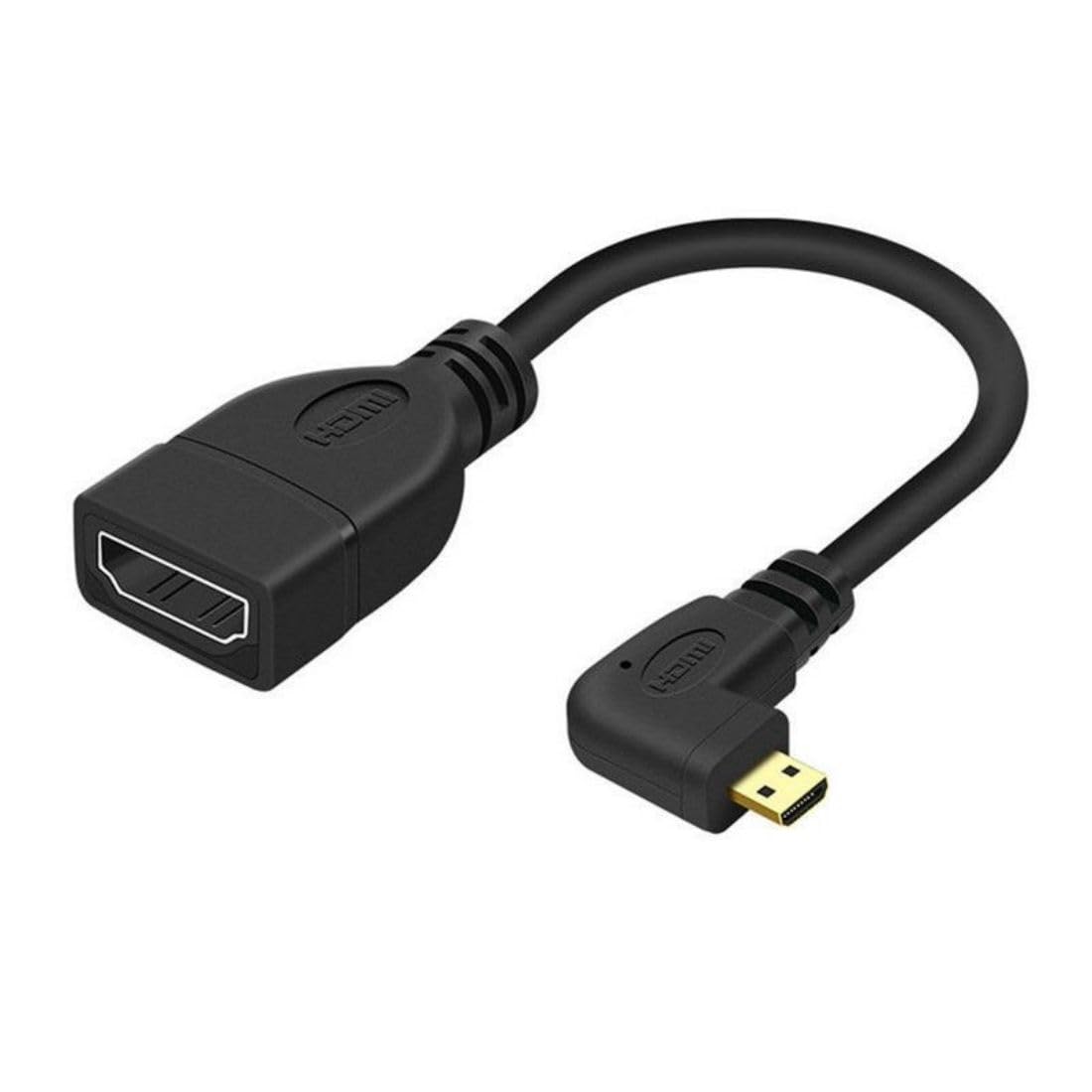 Chenyang Left Angled 90 Degree Micro HDMI Male to HDMI Female Adapter 4K Cable 10cm
