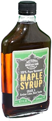 Pure Vermont Maple Syrup in a Screwtop Glass Flask - Grade A Amber (12.7 Fluid Oz)