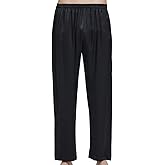 LEPTON 19mm 100% Mulberry Silk Pants for Men, Silk Pants Sleepwear, Relaxed Fitness Wear, Front Pockets, Elastic Waist