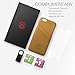 Leather Phone Case iPhone 6 6s Slim Wallet with Card Slots for Credit Card Id and Cash- Free Tempered Glass and Phone Stand with Gift Box Packing (Cognac Brown)