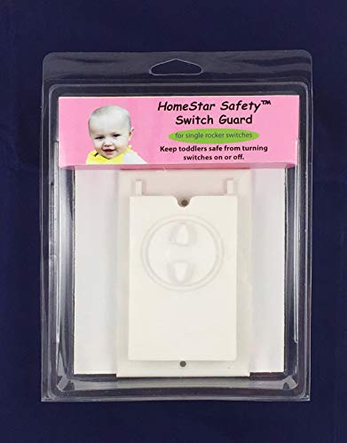 HomeStar Safety Light Switch Guard and Cover (for a Single Rocker Switch, 3D Printed)