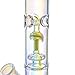 XYYF Dual Water Percolator Decorate Glass Bottles at Home, 11 Inch Pipe Glow in The Dark Hand-Made Glass Crafts - Easy to Grip and with Ice Shelf for Gift