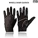 Rebz Wheelchair Gloves Disability Mobility Full Finger Breathable Non-Slip Material Good Grip Lightweight for Men and Women (Black, Extra Large)
