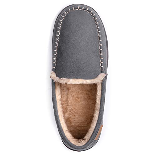 Zigzagger Men's Moccasin Slippers Memory Foam House Shoes, Indoor and