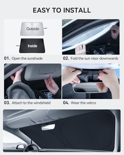 LANTU Windshield Sunshade for Renault Clio 4 IV RS 2013-2019 Foldable Sun Visor Protection with Storage Pocket Blocks UV Rays Sun Umbrella
