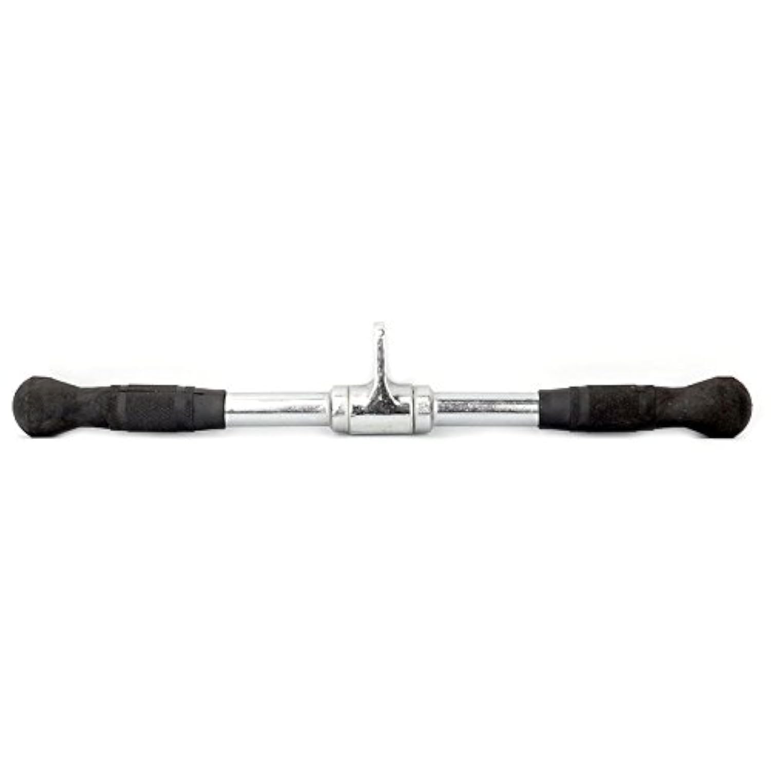 Barbell Cable Attachment For Cable Machines, Lat Pull Down Bar Cable Machine Attachments, Tricep Press Down Bar, Revolving Straight Curl Pulldown Bar with Rotating & Rubber Handle Grips (20 Inch) — image 1