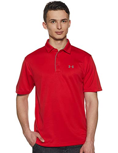 Under Armour Men's Tech Golf Polo, Red (600)/Graphite, 3X-Large
