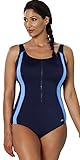 Aquabelle Women's Xtra Life Lycra Cornflower Zip Swimsuit