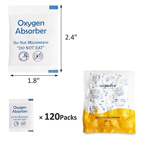 wisedry 120 Packs 200CC Food Grade Oxygen Absorbers Packets for Food