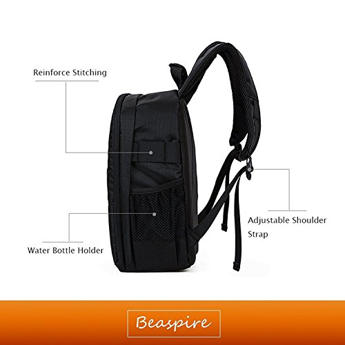 Camera Shockproof Backpack DSLR Hiking Camera Bag Waterproof for Canon, Nikon, Sony, Olympus, Samsung, Panasonic, Pentax Cameras and Other Accessories (Orange) - Thumbnail 4