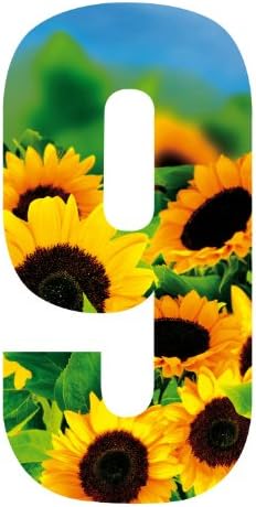Wheelie Bin Number Sunflower 9