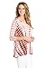Frumos Womens Tie Dye V Neck 3/4 Sleeve Tunic Top