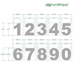 iSYFIX Silver Brushed Vinyl Numbers Stickers - 5