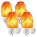TORCHSTAR Himalayan Salt Night Light Plug-in with 8 Replacement Bulbs, ETL Certified, Natural Crystal Rock Salt Lamps Himalayan, Small Hand Carved Night Light, Light Gifts, Pack of 4