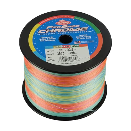 Berkley ProSpec Chrome Braided Fishing Line, 5-Color Metered, 50 lb | 22.6 kg,…
