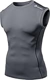 TM-R15-GRKZ_Large j-XL Tesla Men's Cool Dry Compression Baselayer Sleeveless R15