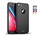 Compatible with iPhone 8 Case - 360 All-around Protective Cover Thin Slim Fit [Non-Slip] Dual Layer Hard Case With Tempered Glass Screen Protector (Black)