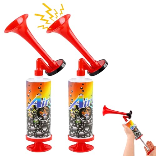 Qaestuan 2 Pcs Compressed Air Horn, Portable Air Horn, Manual Air Horns, Loud Noise Maker, for Outdoor Camping, Boating, Birthday Party, Sports Events