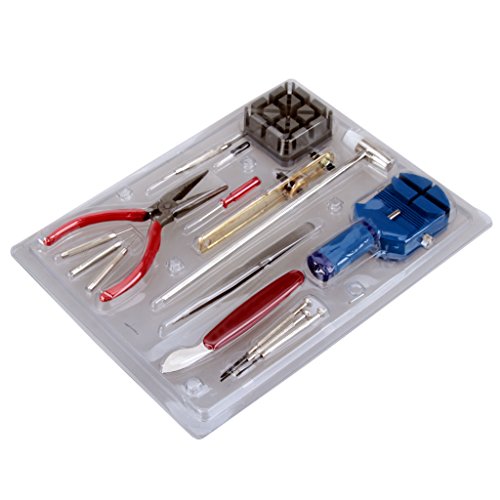 Click Here to See More Images Revesun 16 Pieces Watchmaker Watch Repair Tool Kit Set Professional Practical and multi-function