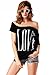 ANGVNS Women's Short Sleeve Off Shoulder White Cotton Top T-shirt Blouse