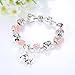 Presentski Lucky Charm Bracelet, Love and Clover Silver Plated Lucky Dog Charm Bracelet For Daughter Gift (7 inch)