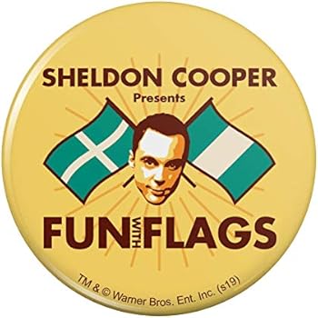 Big Bang Theory Sheldon Cooper Fun with Flags Kitchen Refrigerator Locker Button Magnet