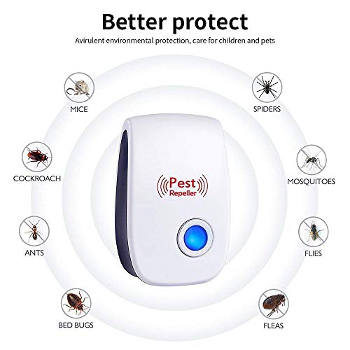 Ultrasonic Pest Repeller 6 Pack , Electronic Plug in Pest Control Indoor for Bug and Rodent Mice Insects Ant Mosquito Spider Roach, Child and Pets Safe