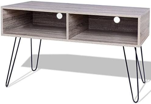 Wood Console Entertainment TV Stand w/ Metal Hairpin Legs - By Choice Products